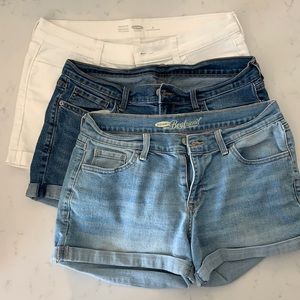 Old Navy Boyfriend Denim shorts (lot of 3)